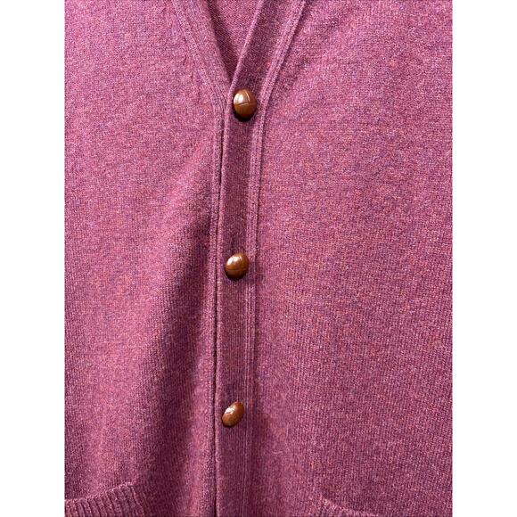 L L Bean Lambswool Cardigan XL Burgundy Heritage Grandpa Academia Pockets - Picture 4 of 14